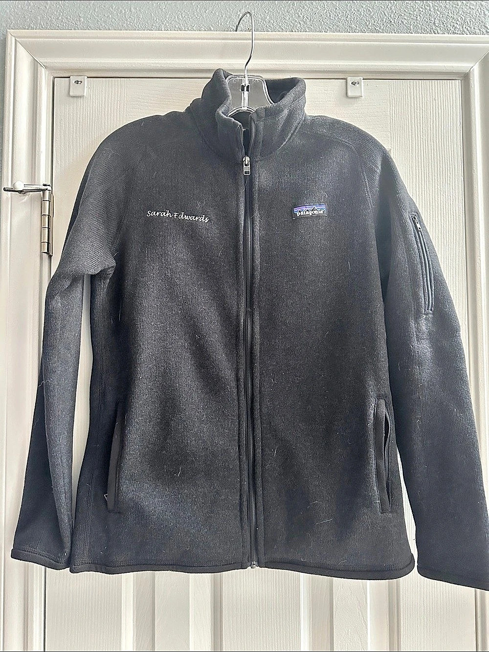 Patagonia Better Sweater Jacket Fleece Jacket in Black Size M Embroidered Name